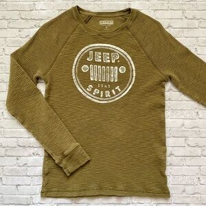 Lucky Brand Olive Long Sleeve Tee with Jeep Spirit Graphic